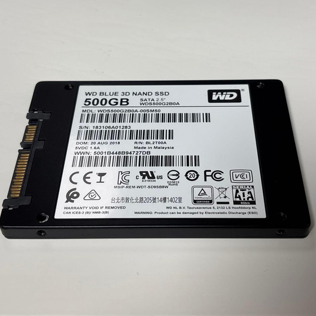 SSD WD BLUE 500GB 2.5インチ USB3.0変換付き