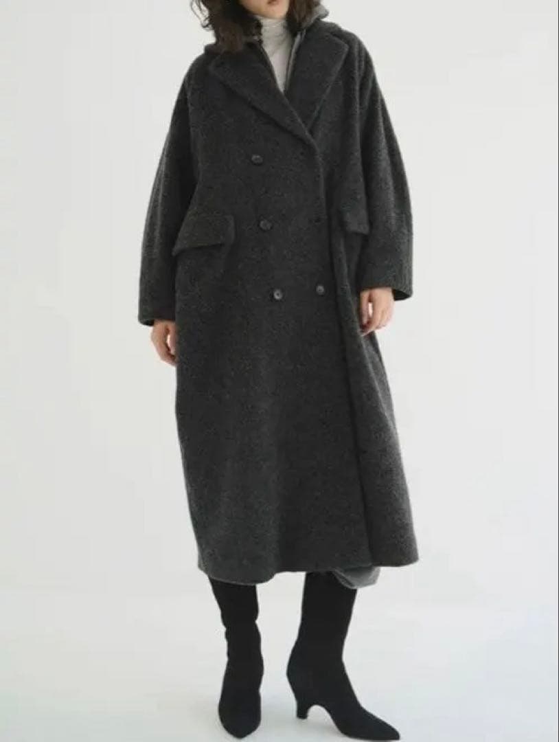 新品 CLANE DOUBLE WOOL LONG COAT グレー 1 クラネ