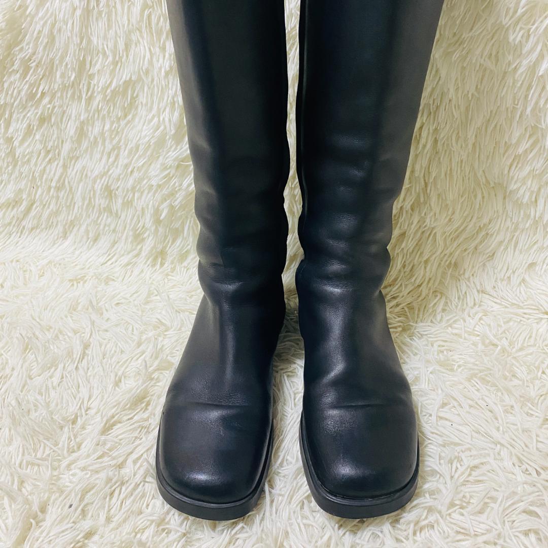 GUCCI グッチ シェリーライン ロングブーツ レザー　ブラック