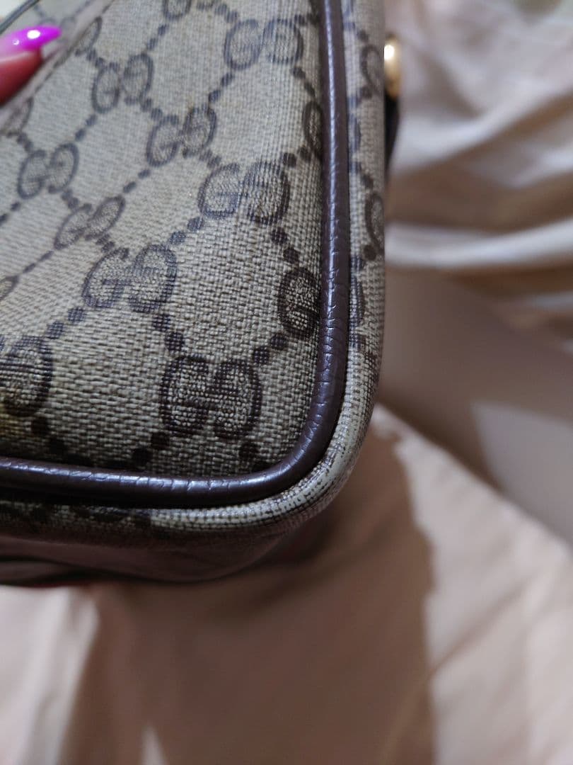 GUCCI ボストンバッグ ベージュ/ブラウン/グリーン/レッド