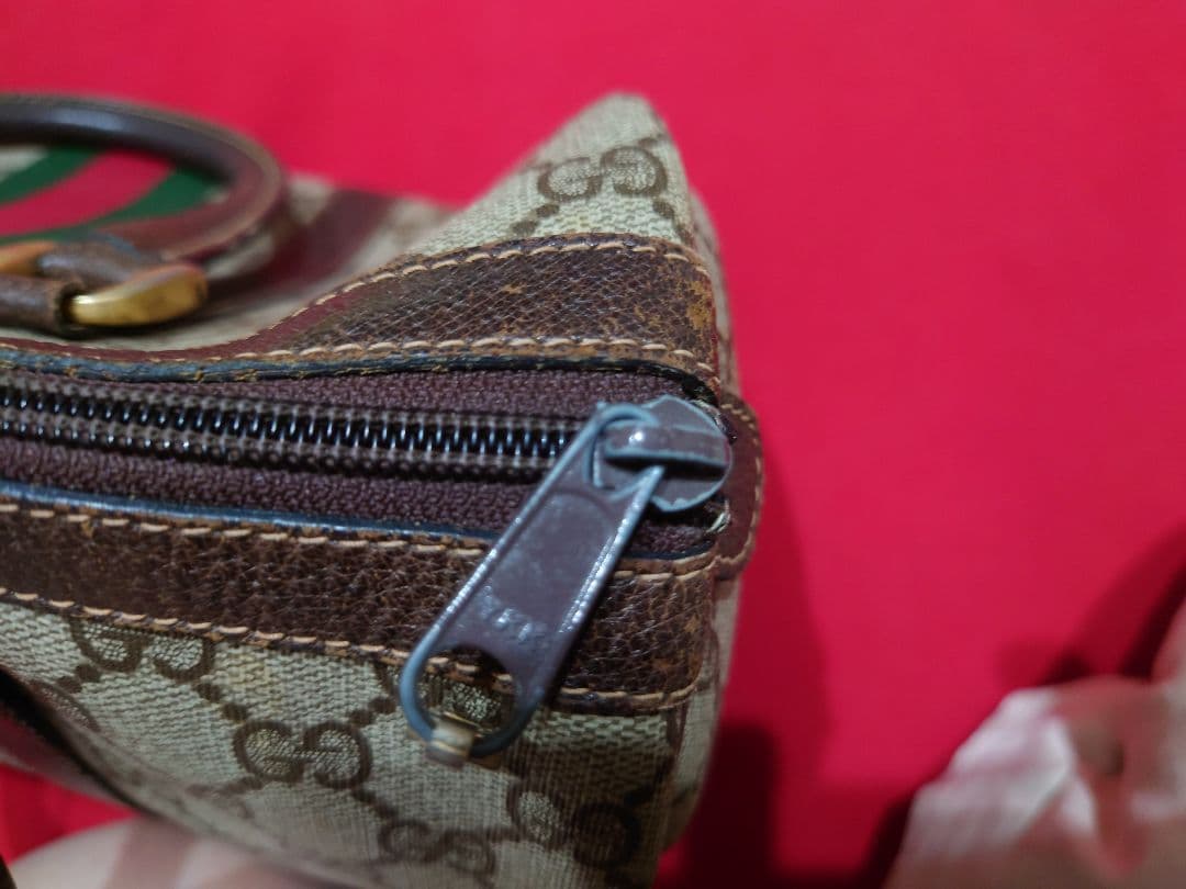 GUCCI ボストンバッグ ベージュ/ブラウン/グリーン/レッド