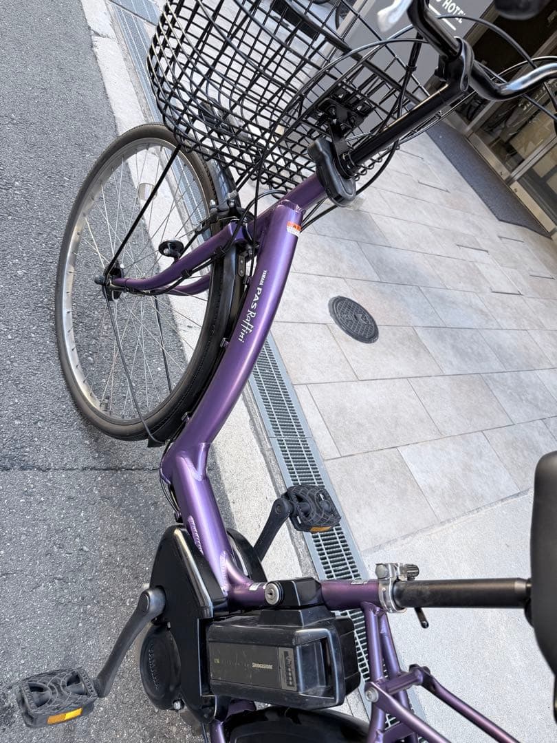 大阪府　ヤマハ　電動アシスト自転車 紫色 シティタイプ