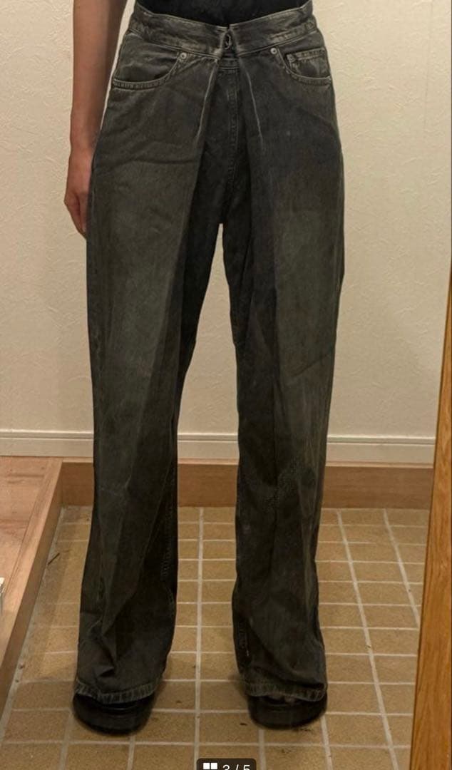ジョンローレンスサリバン　WASHED DENIM WIDE PANTS