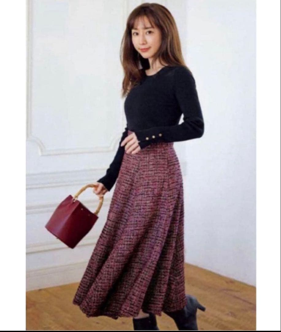 ゆ*ん様 美品❣️ プロポーション スカート ツイード　ボディドレッシング ピン