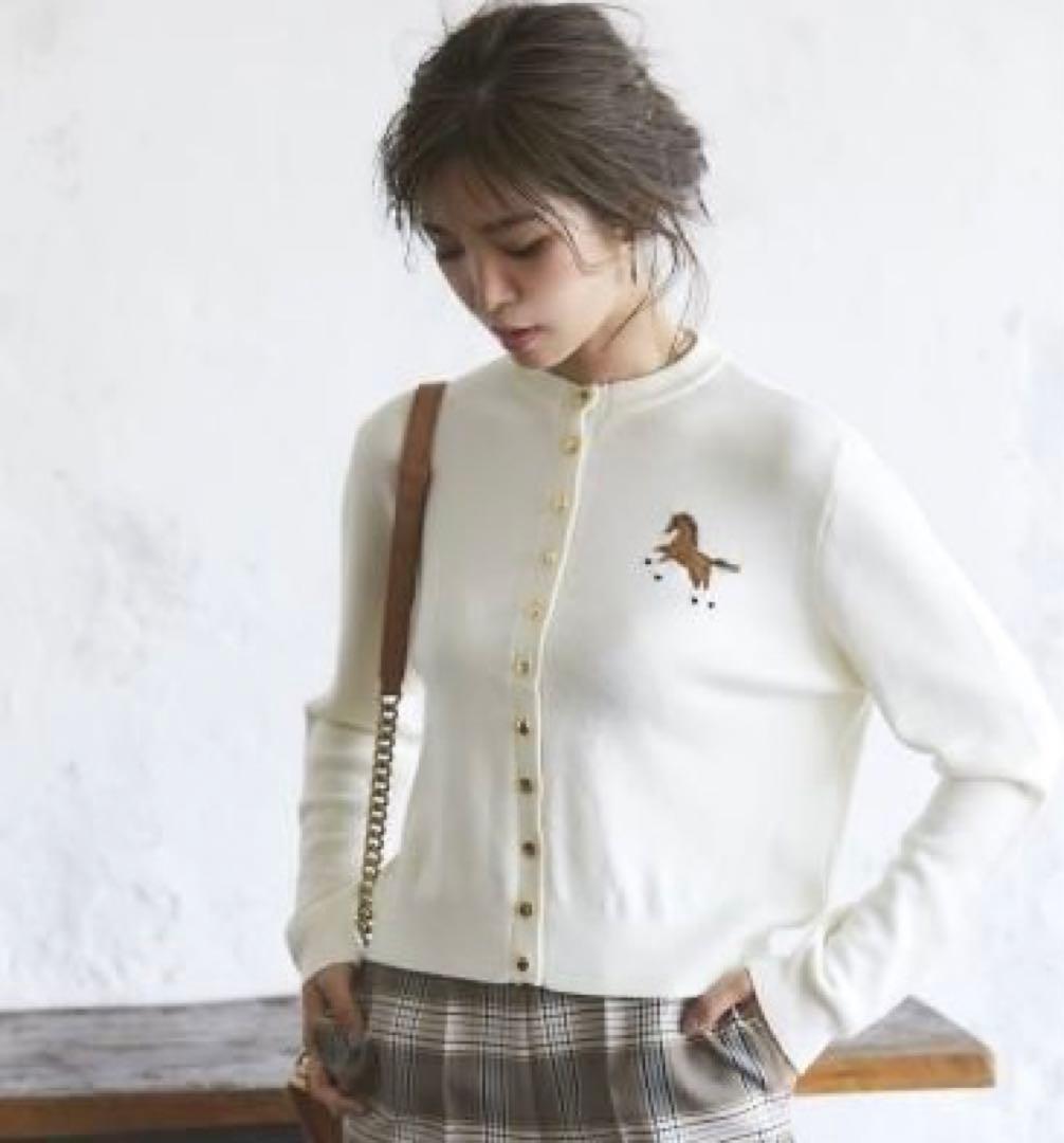 SEVEN TEN by MIHO KAWAHITO 馬刺繍カーディガン 日本製