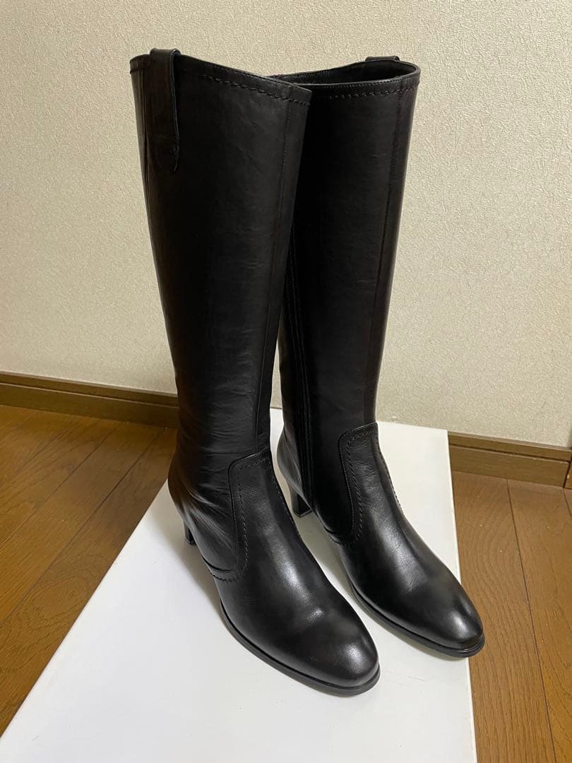 carri fours (REGAL) 本革 ロングブーツ黒24㎝