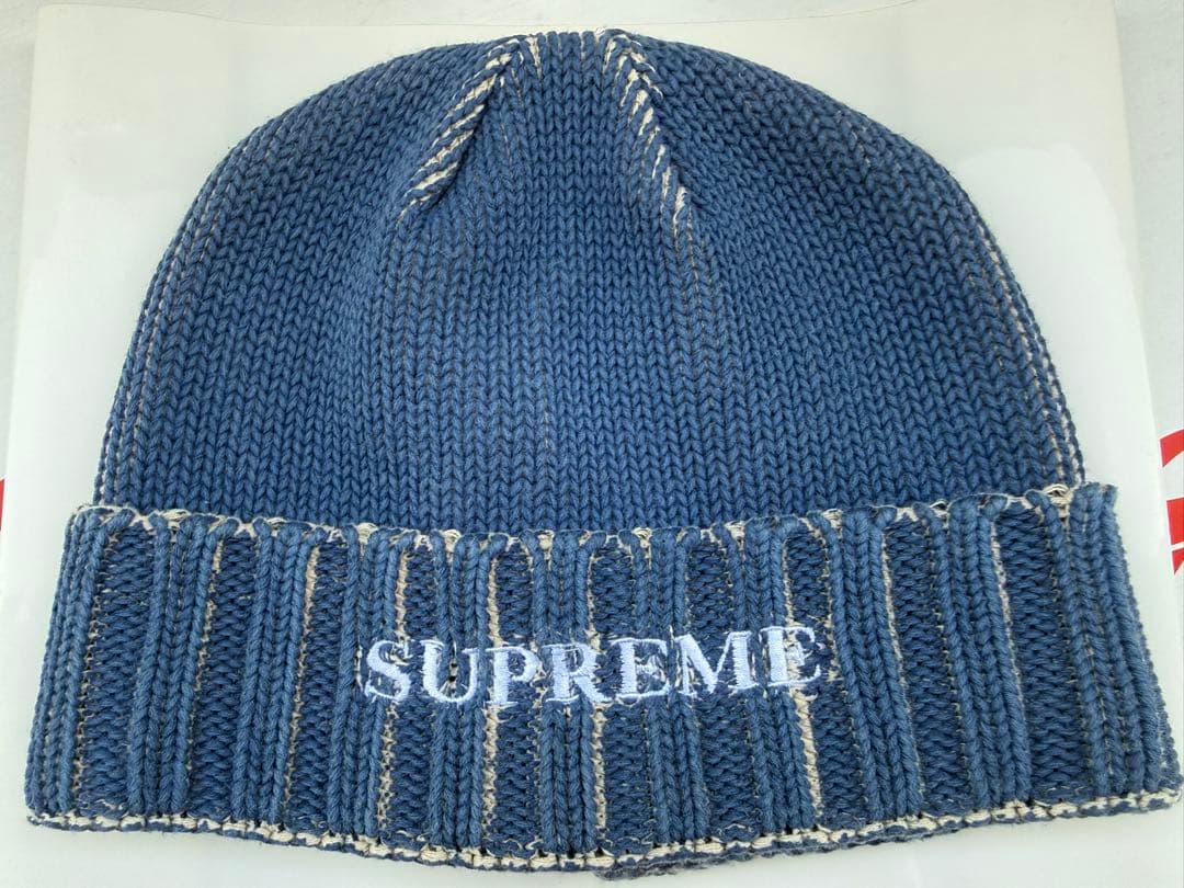 帽子 Supreme Overprint Beanie \"Blue\" 22SS
