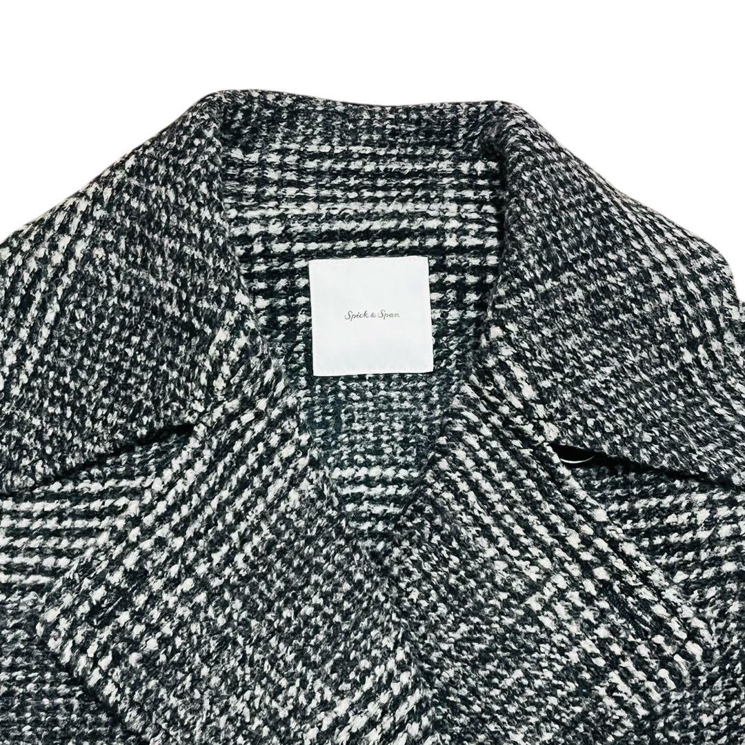 美品 24AW Spick & Span Wスライバーチェックハーフコート　38
