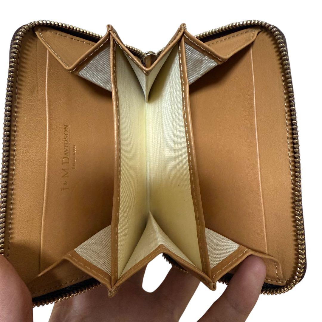 J&M DAVIDSON クロコ型 レザー 二つ折り カードケース 財布