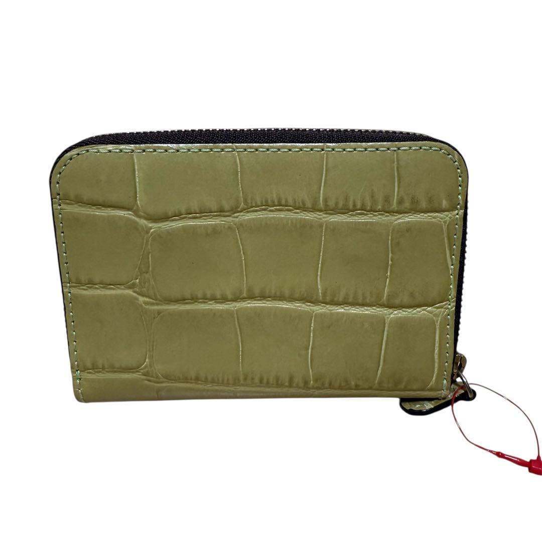 J&M DAVIDSON クロコ型 レザー 二つ折り カードケース 財布