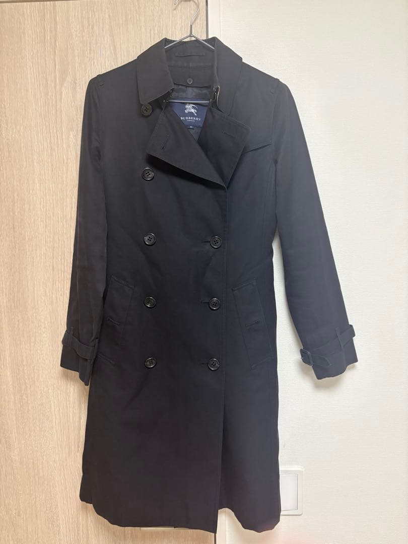 【BURBERRY】ライナー付き トレンチコート レディース38 ブラック