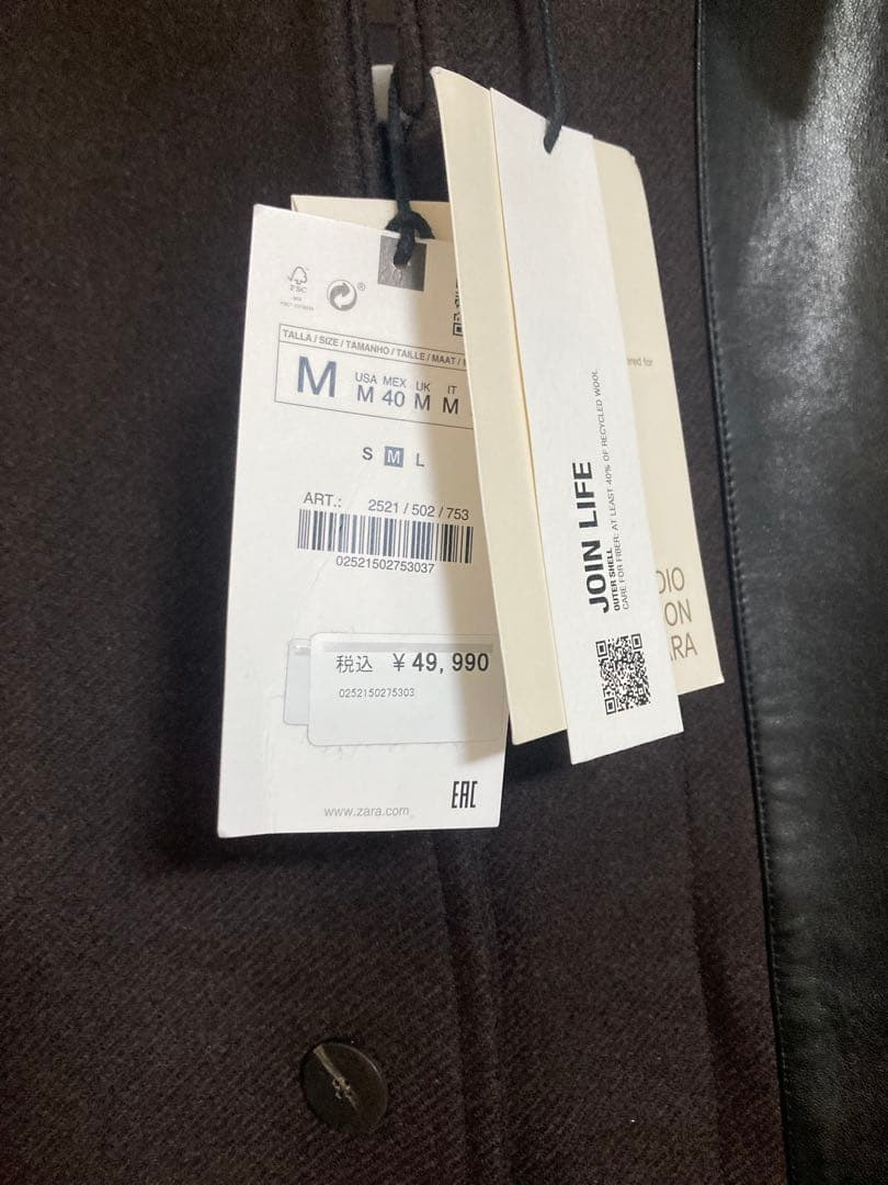 新品！ZARA studio nicholson パッチ レザー コート M