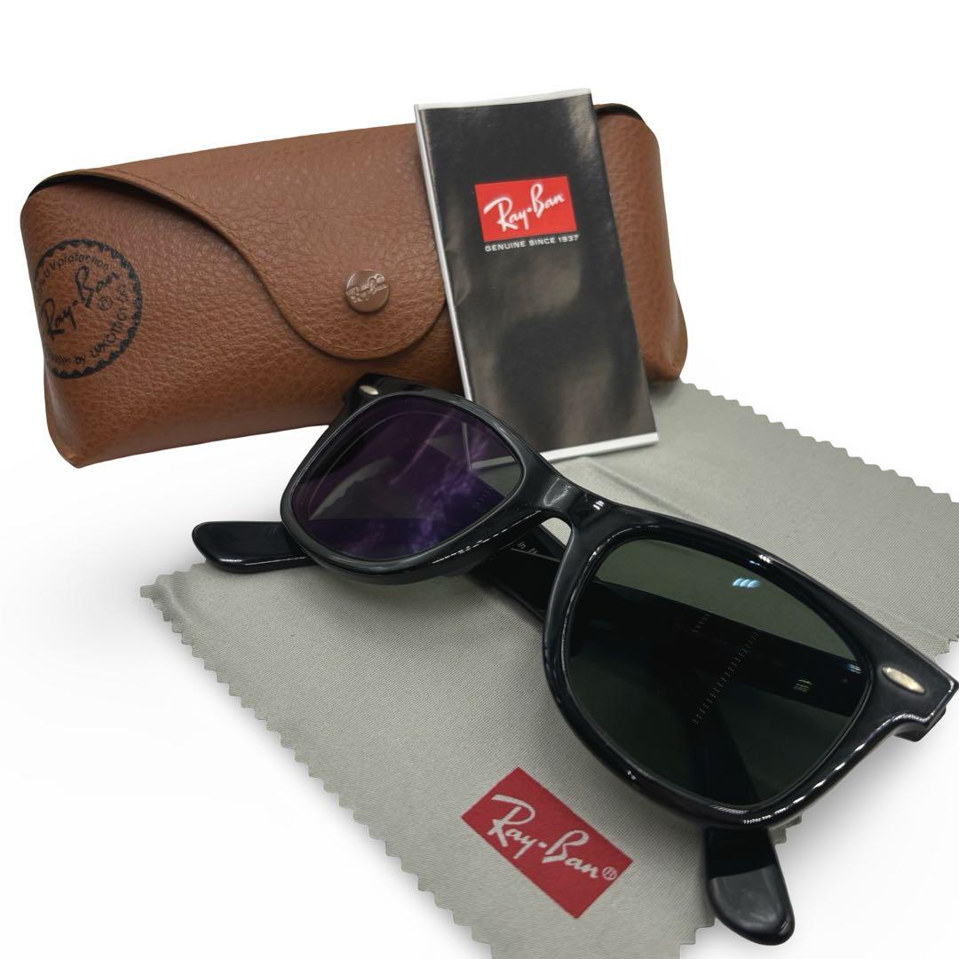 【美品】Ray-Ban Wayfarer レイバン　サングラス　眼鏡　度入り　黒