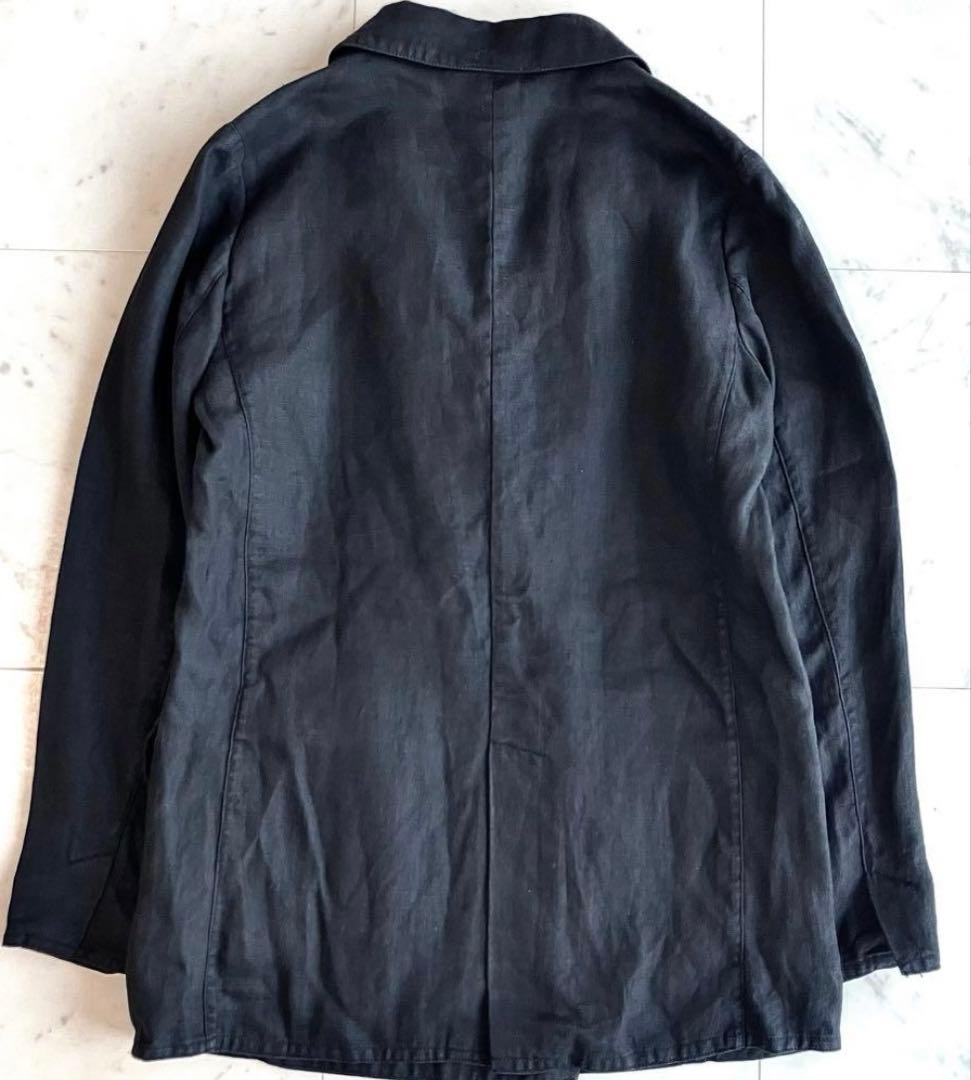 49,980円ティッカ TICCA テーラード リネンジャケットダブルブレスト黒