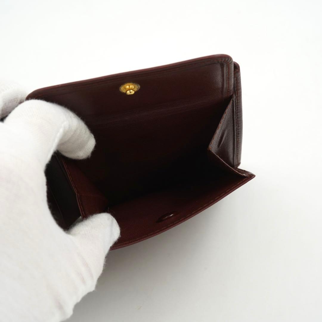 ✨極上美品・付属品完備✨　カルティエ　二つ折り　マストライン　レザー　ボルドー