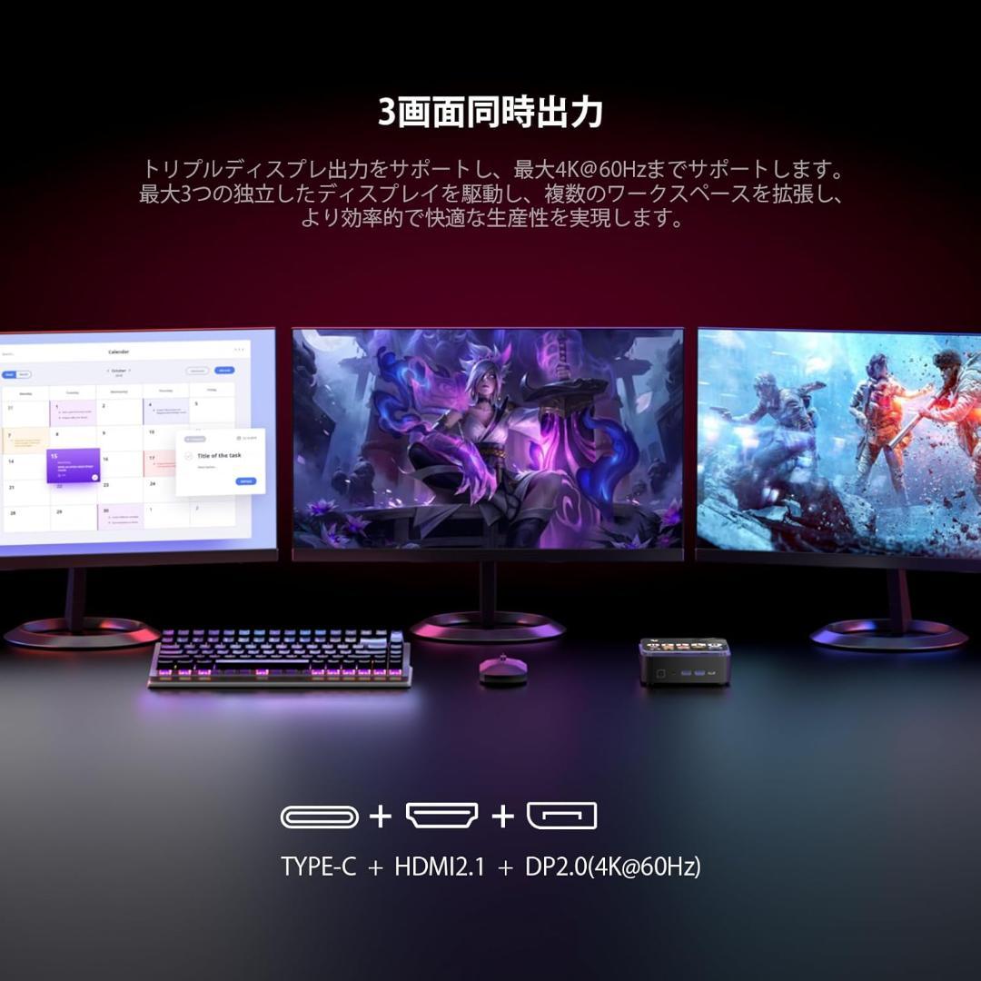 ミニPC i5-14450HX 10コア 16スレッド 最大4.8GHz