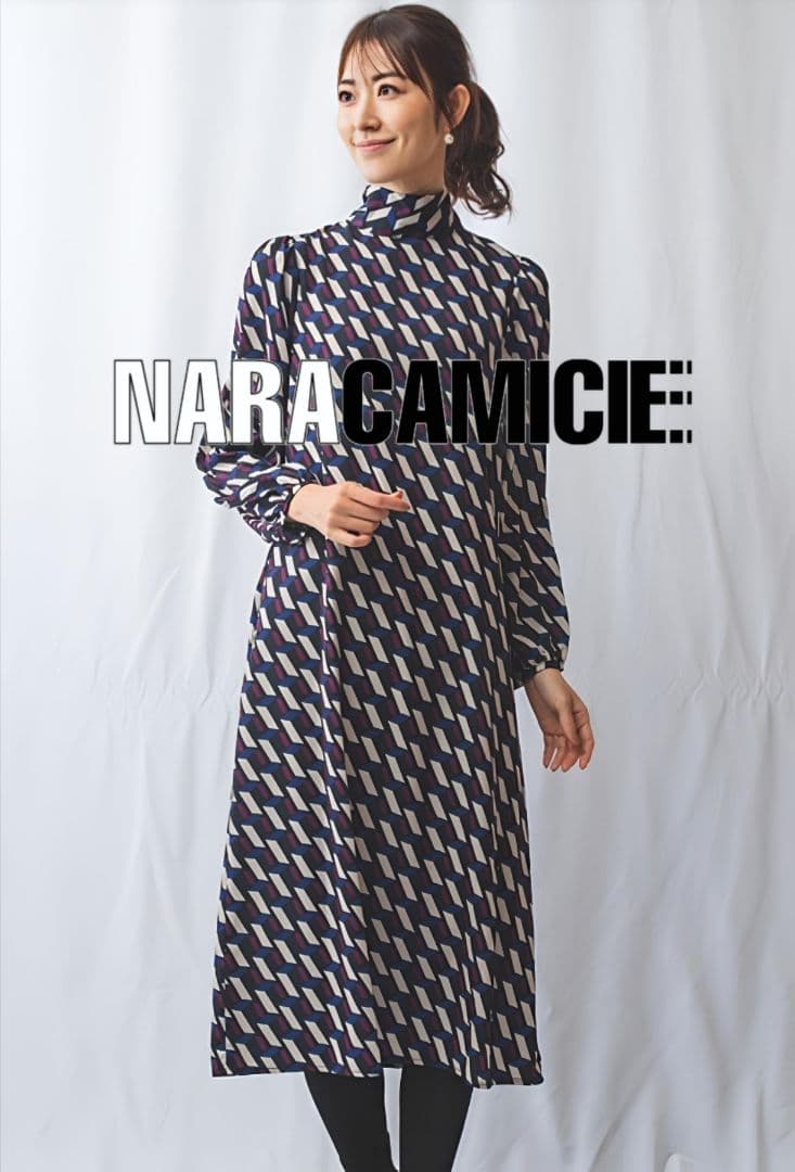 【新品タグ付25300円】ナラカミーチェ♦完売✨幾何柄2WAYワンピース