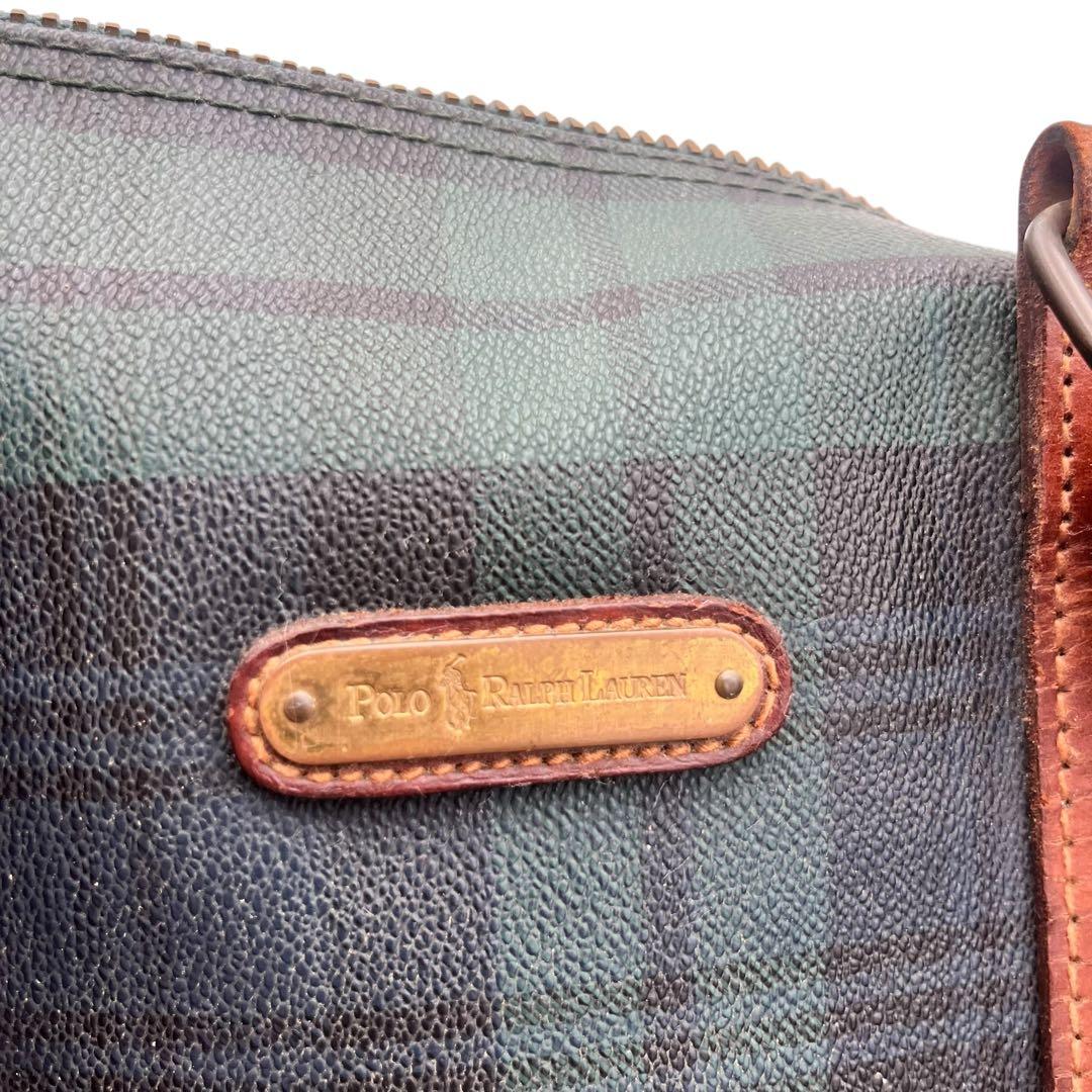 【売り切り価格】RALPH LAUREN ボストンバッグ グリーン レザー
