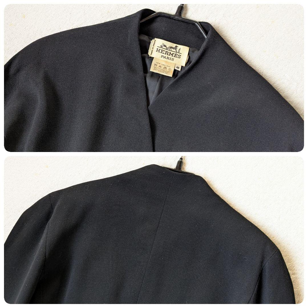 【希少】HERMES エルメス ワンピース ブラック 80’ｓ ヴィンテージ