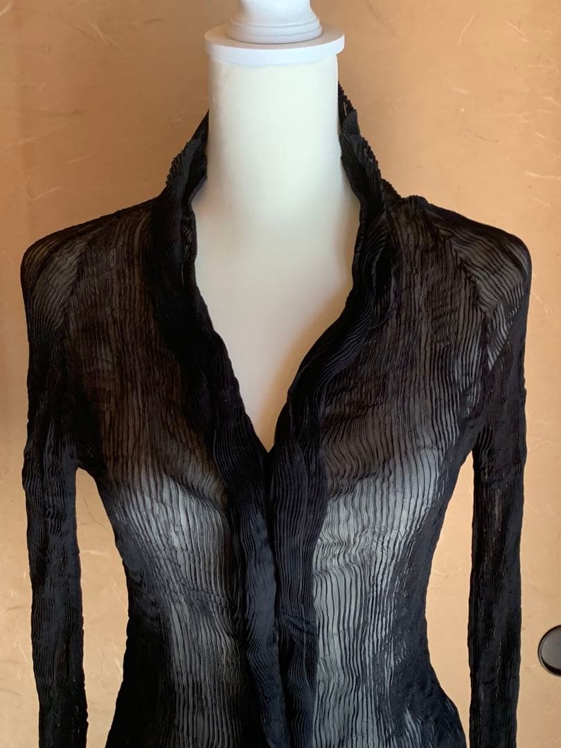 ISSEY MIYAKE シフォンブラウス Sheer Pleated Top