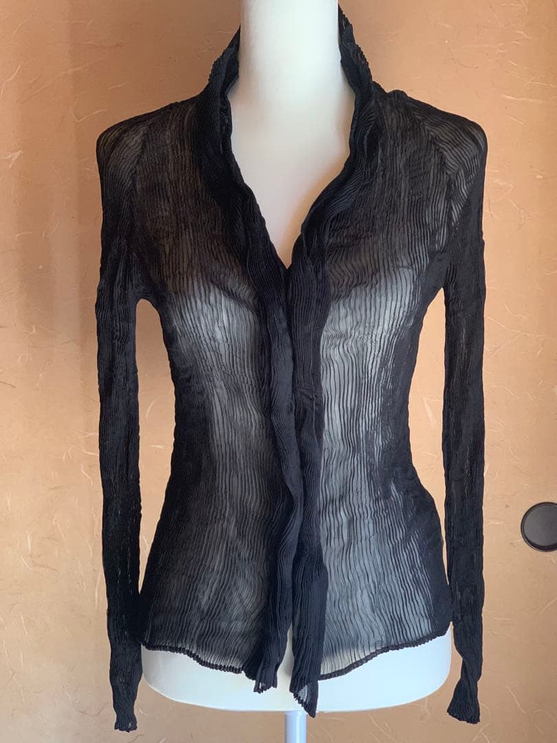ISSEY MIYAKE シフォンブラウス Sheer Pleated Top