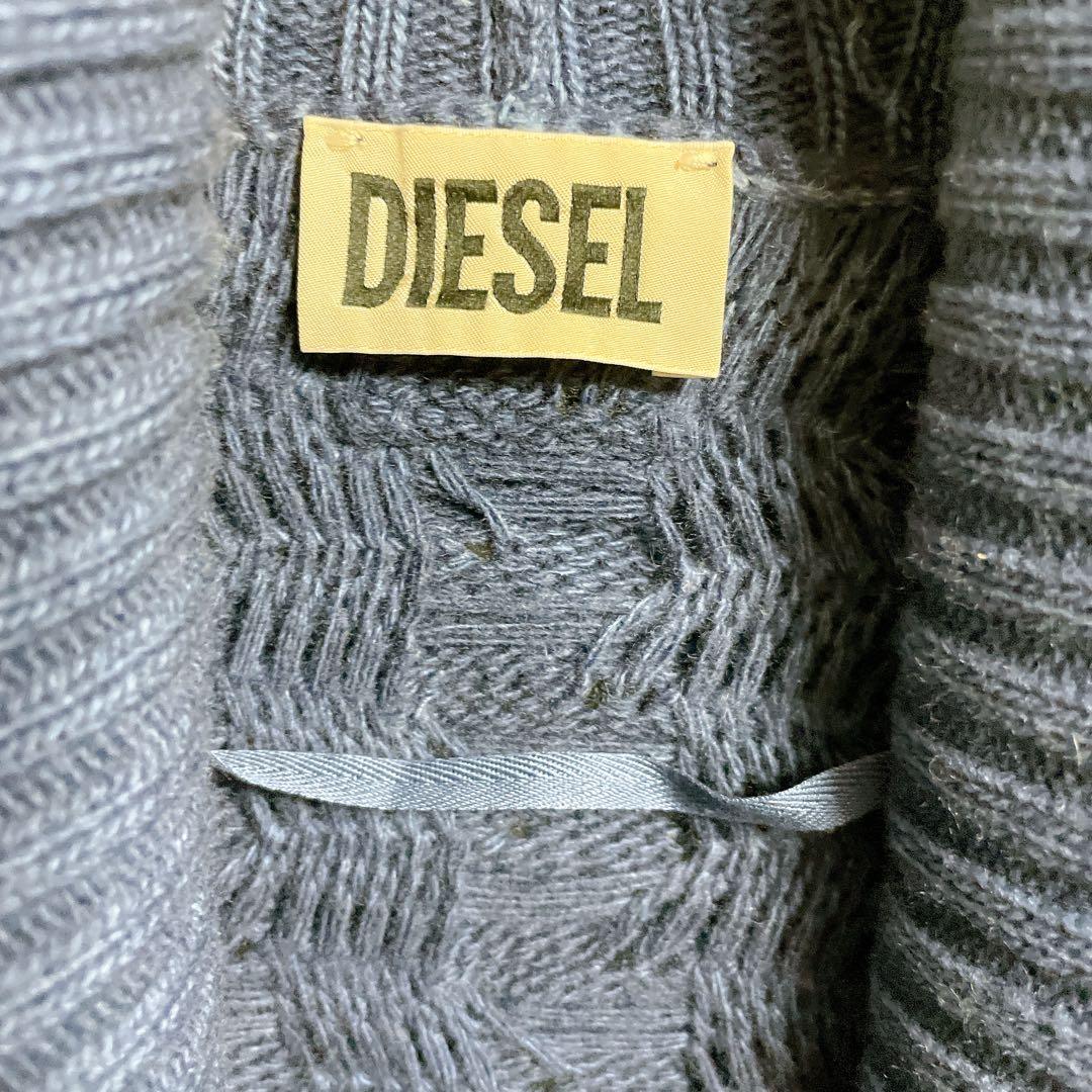 DIESEL ケーブルニットカーディガン　ガウンコート　立体　3Dニット　ウール