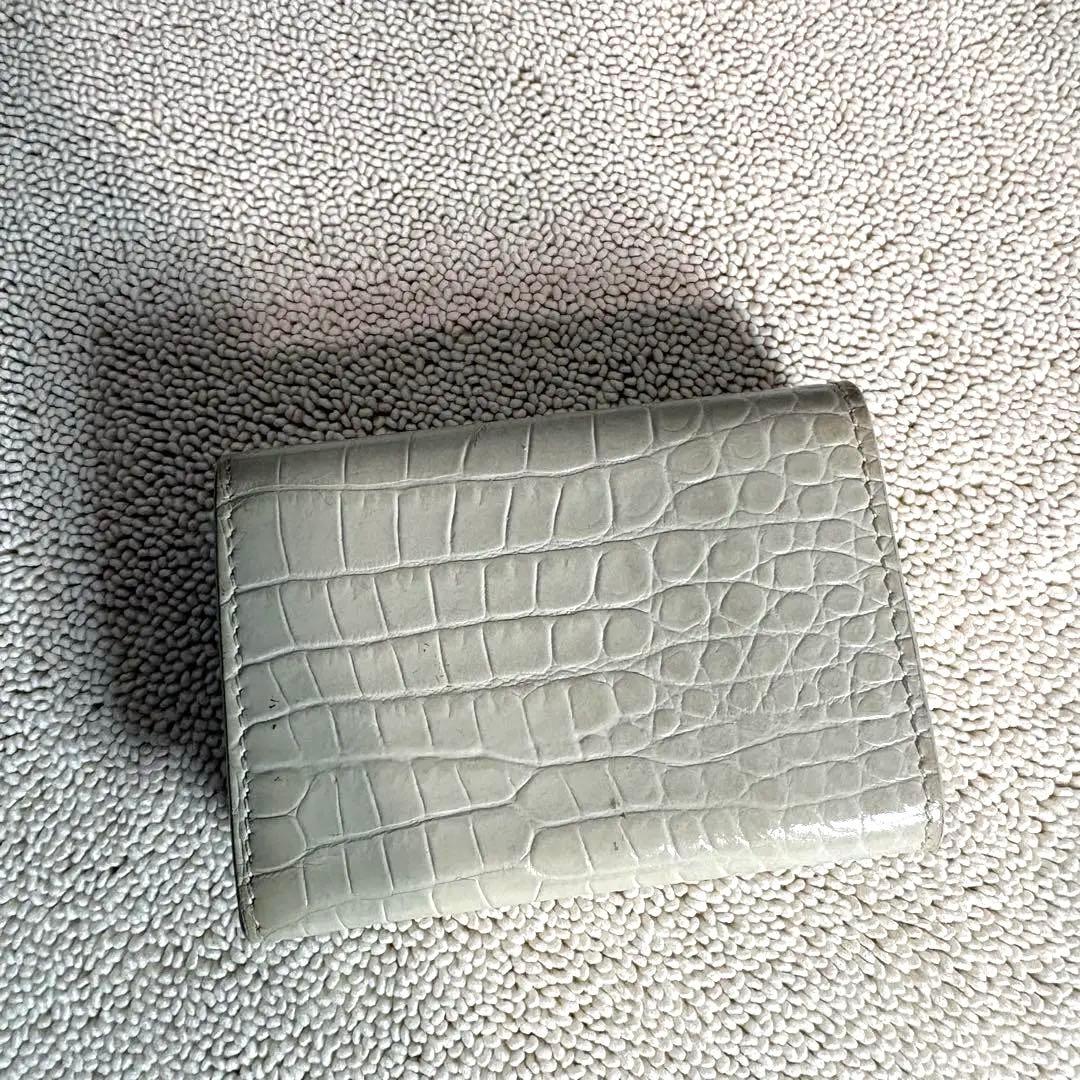 SAINT LAURENT PARIS サンローラン 三つ折り財布　クロコ型押し