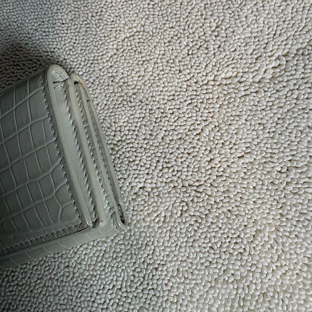 SAINT LAURENT PARIS サンローラン 三つ折り財布　クロコ型押し