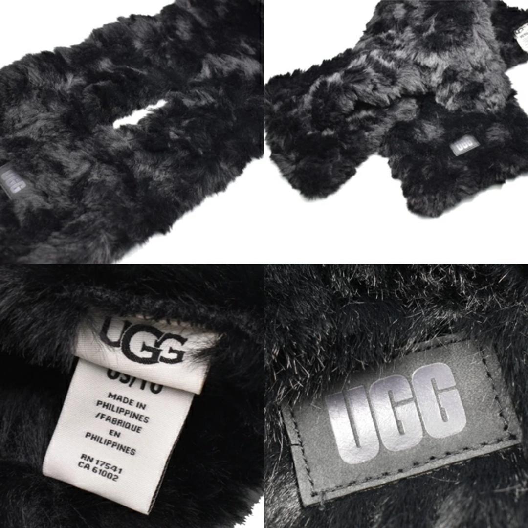 UGG アグ FAUX FUR PULL THROUGH SCARF ブラック