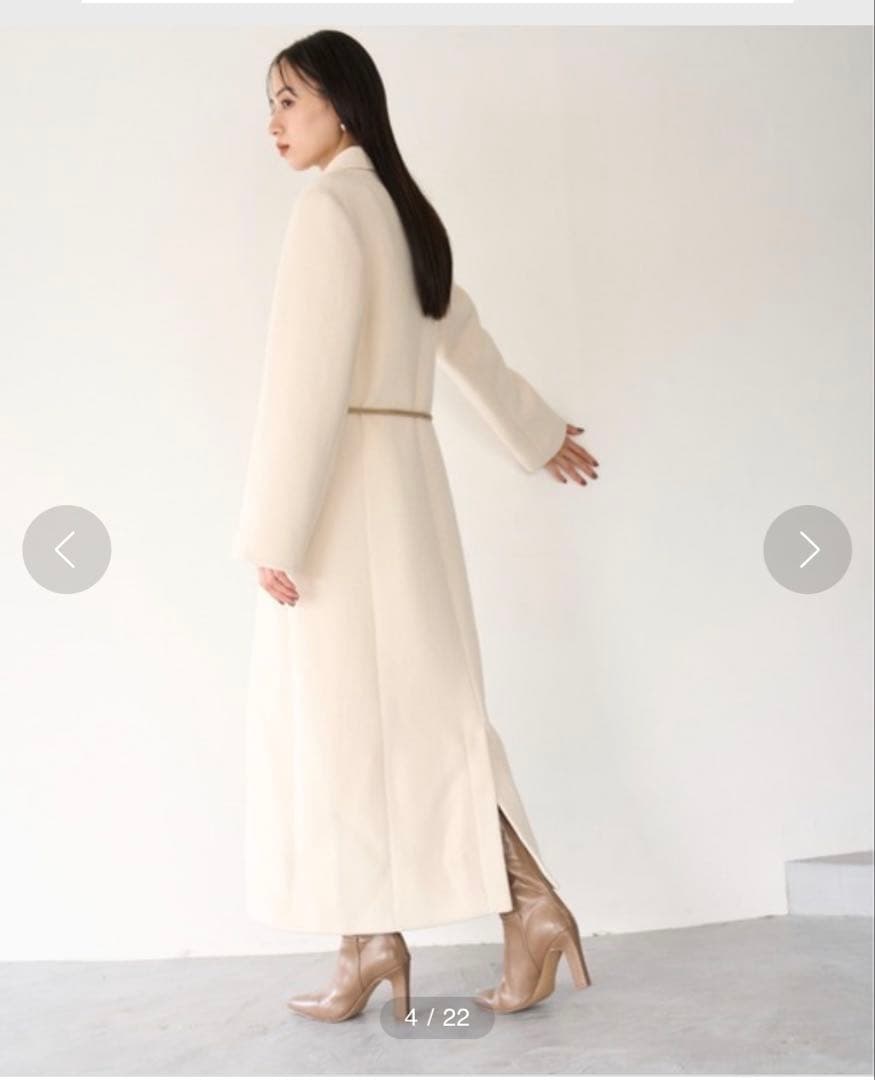 snidel ベルテッドレディコート アイボリー 0サイズ