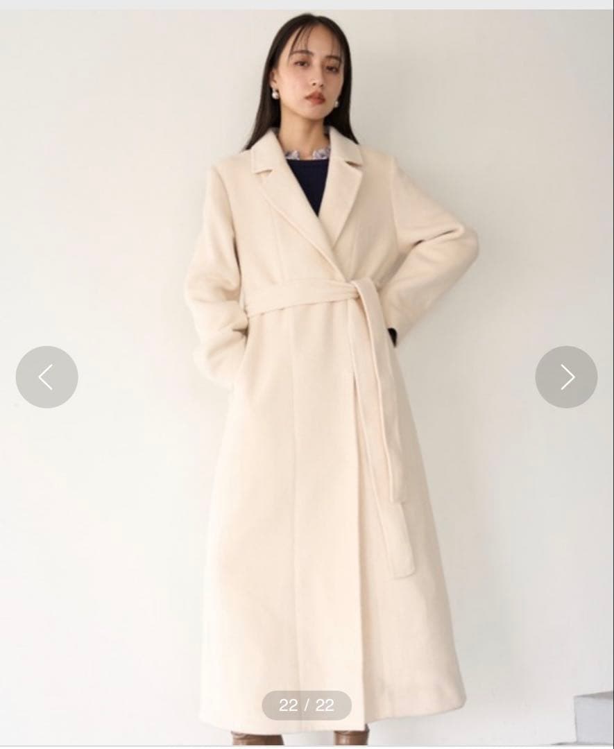 snidel ベルテッドレディコート アイボリー 0サイズ