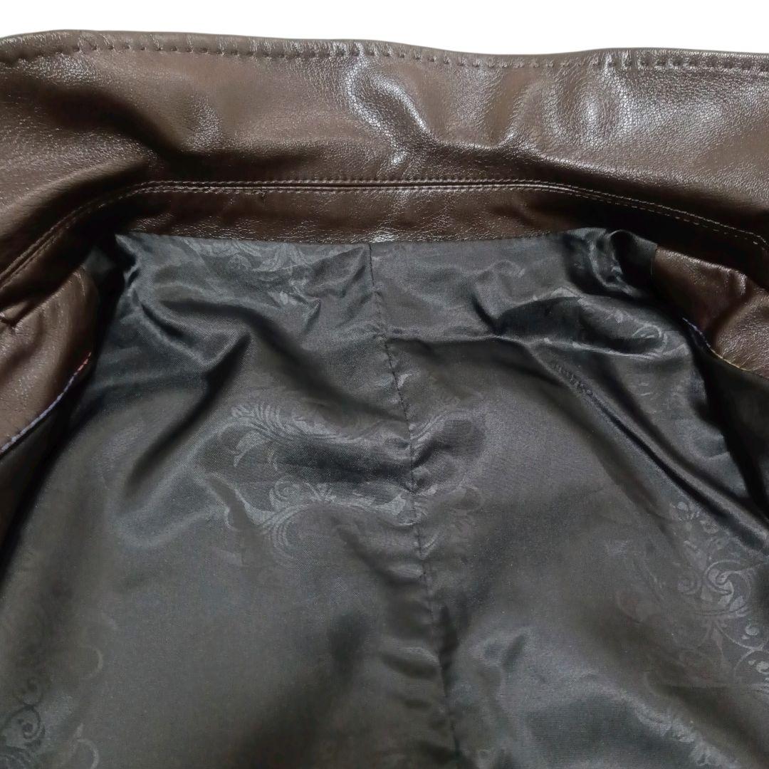 タグ✨pierre cardin ラムレザー 裏地唐草袋帯 テーラードジャケット