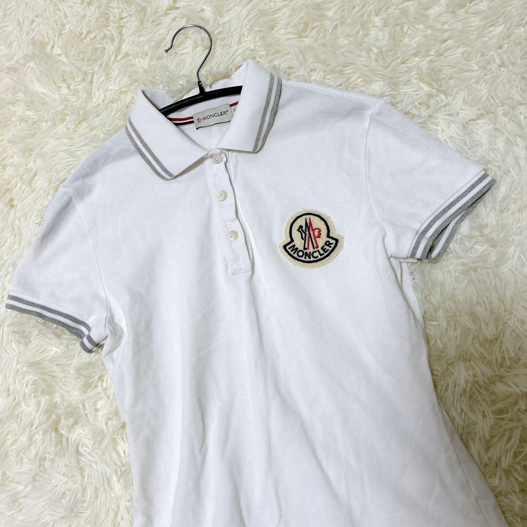 MONCLER モンクレール ビッグワッペン 半袖ポロシャツ ホワイト