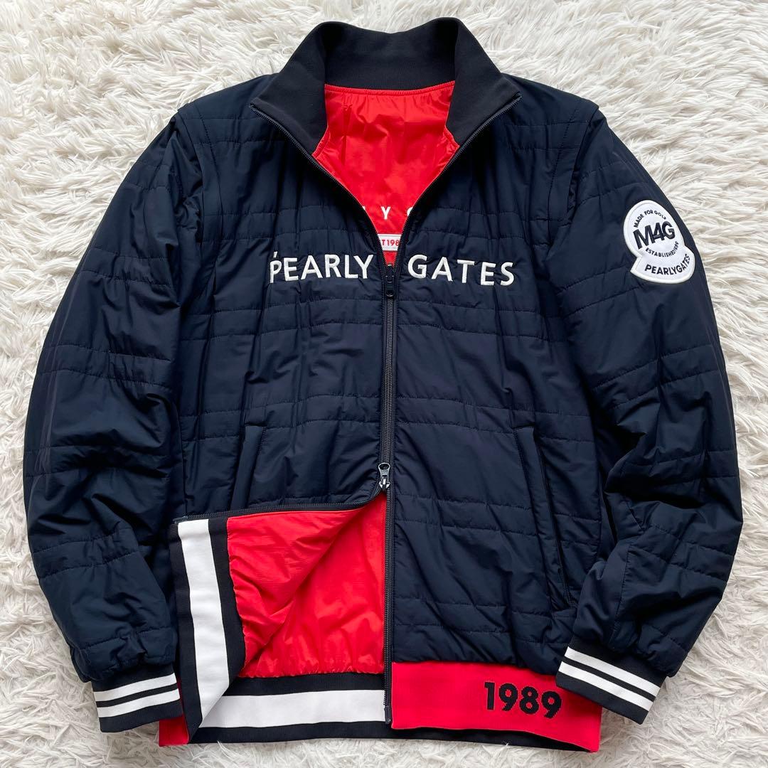 PEARLY GATES リバーシブル 4way ナイロンジャケット 着脱袖 紺