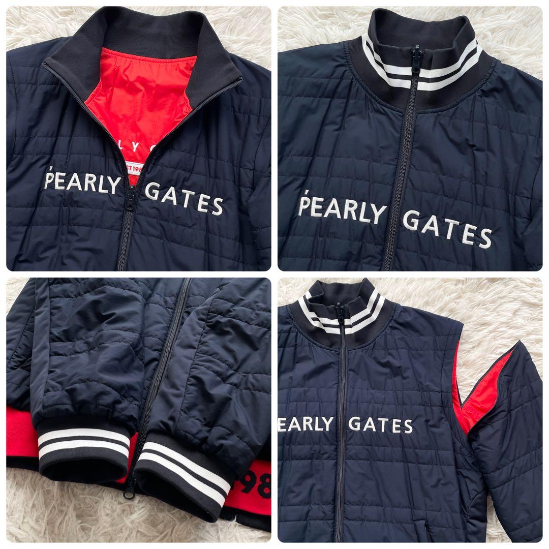 PEARLY GATES リバーシブル 4way ナイロンジャケット 着脱袖 紺