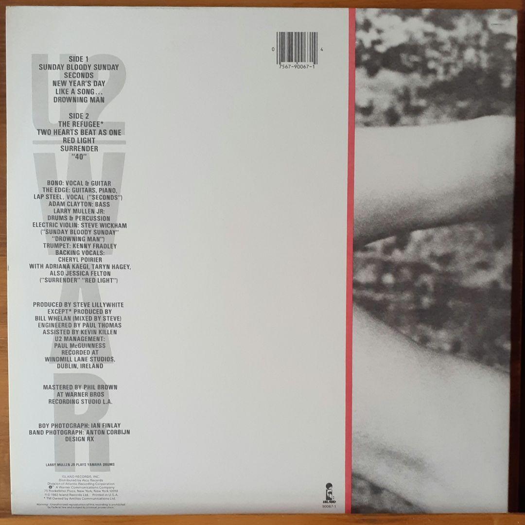 U2 war LP レコード　us