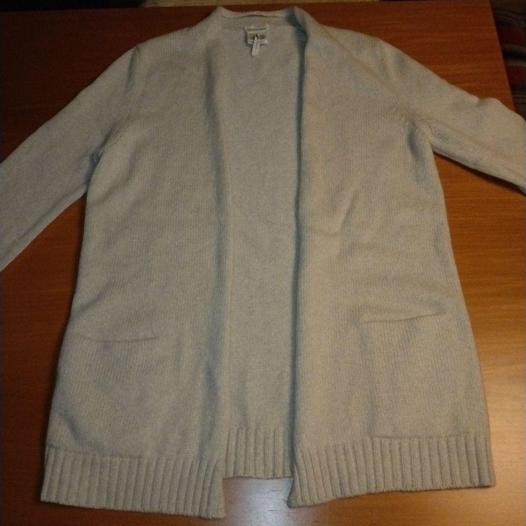 エルメス　ニットカーディガン　カシミア100%　薄ベージュ　SM　イタリア製
