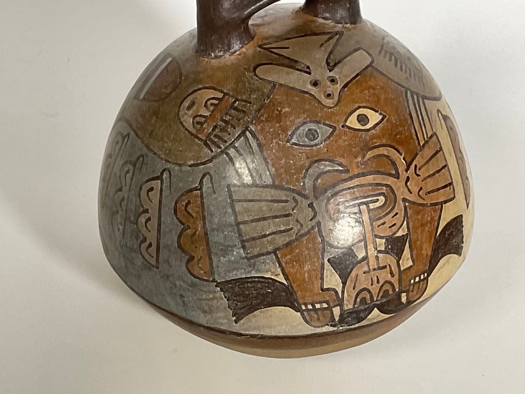 ナスカ土器　アーチ型　 双注口土器 　南米　アンデス文明　プリミティブアート