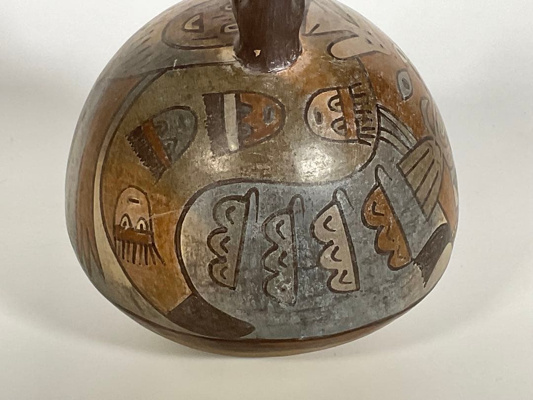 ナスカ土器　アーチ型　 双注口土器 　南米　アンデス文明　プリミティブアート