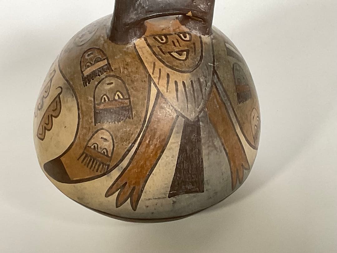 ナスカ土器　アーチ型　 双注口土器 　南米　アンデス文明　プリミティブアート