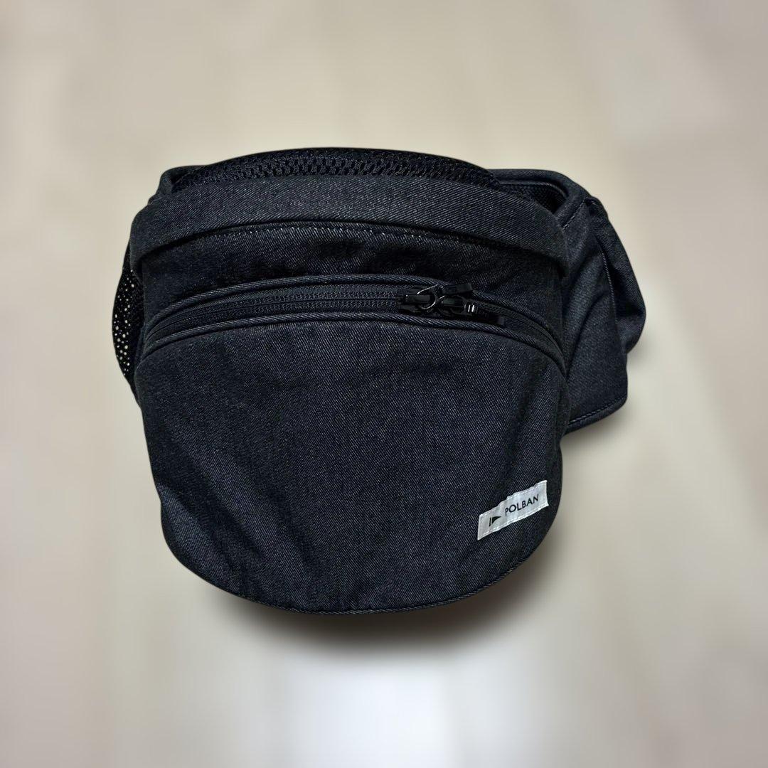美品　ポルバンヒップシート　アドバンス　デニムブラック　POLBAN抱っこ紐