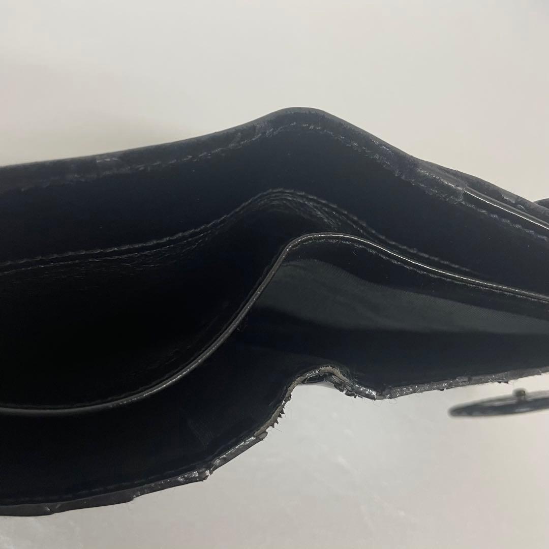 GUCCI GG 二つ折り 財布 ロゴ 黒 ブラック スエード