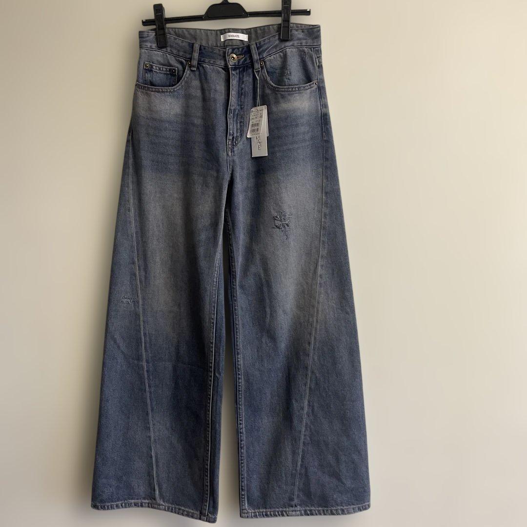 新品！スコットクラブ RADIATE 切替デザイン ダメージデニム　ワイドパンツ