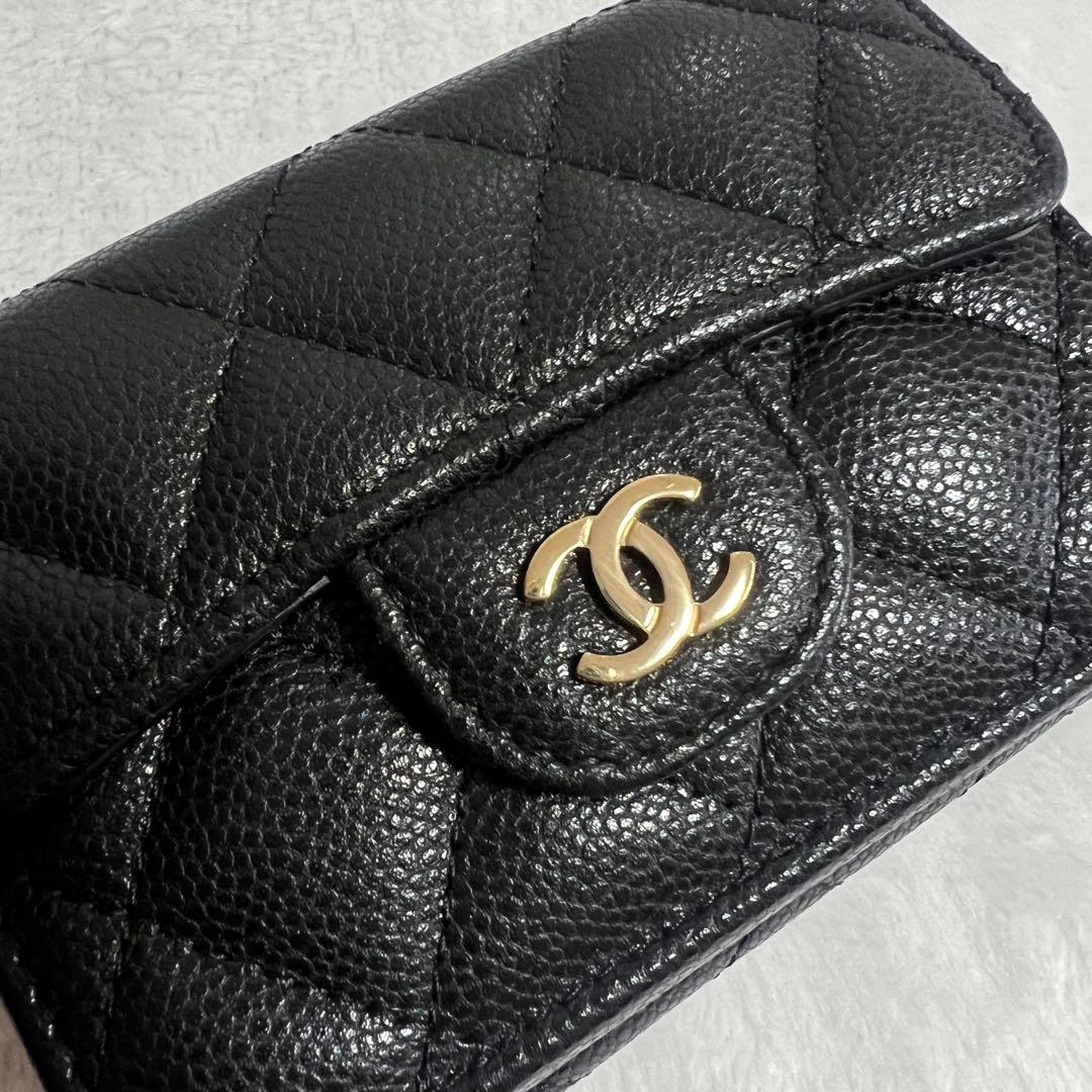 CHANEL マトラッセ　キャビアスキン　スモールウォレット　美品　正規品