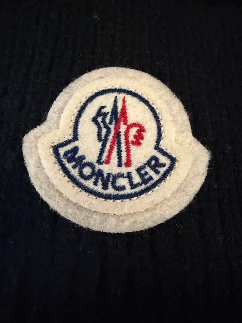 MONCLERニット帽 ブラック ビーニー
