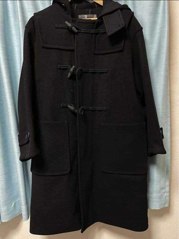 【美品】UNIQLO ＋J ウールオーバーサイズダッフルコート ブラック S