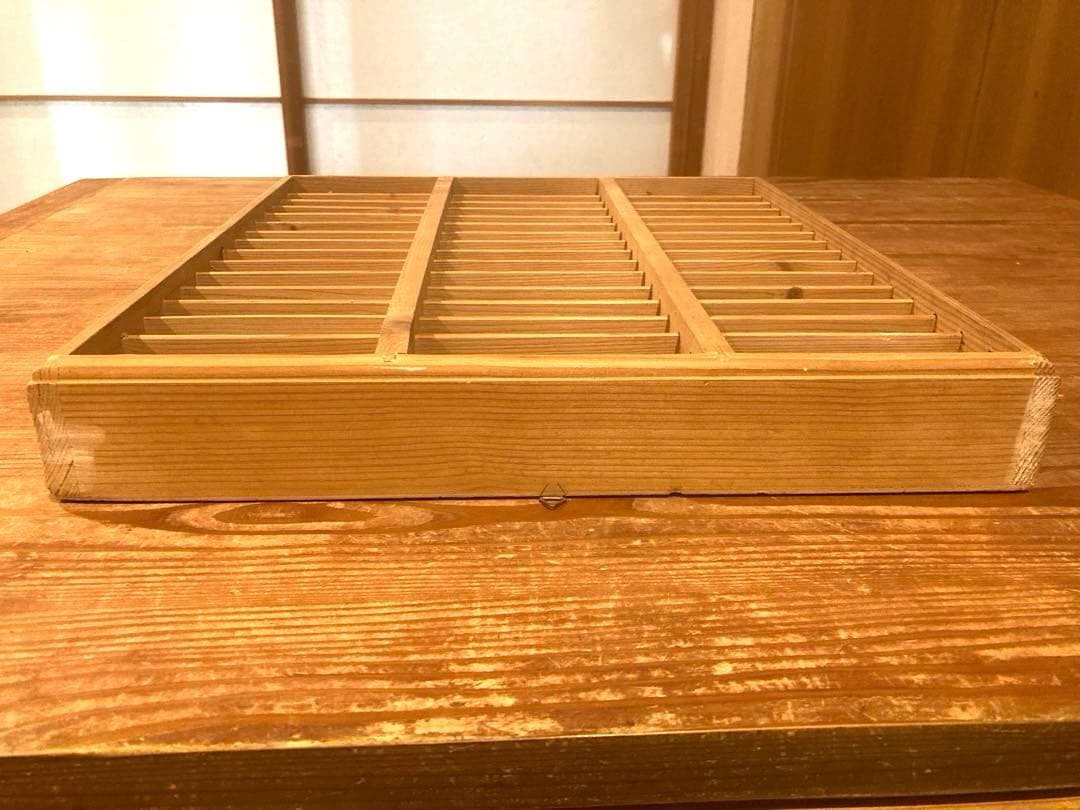 激レア❣️カセットテープケース 天然木 昭和レトロ 48本収納 軽くて頑丈 職人技