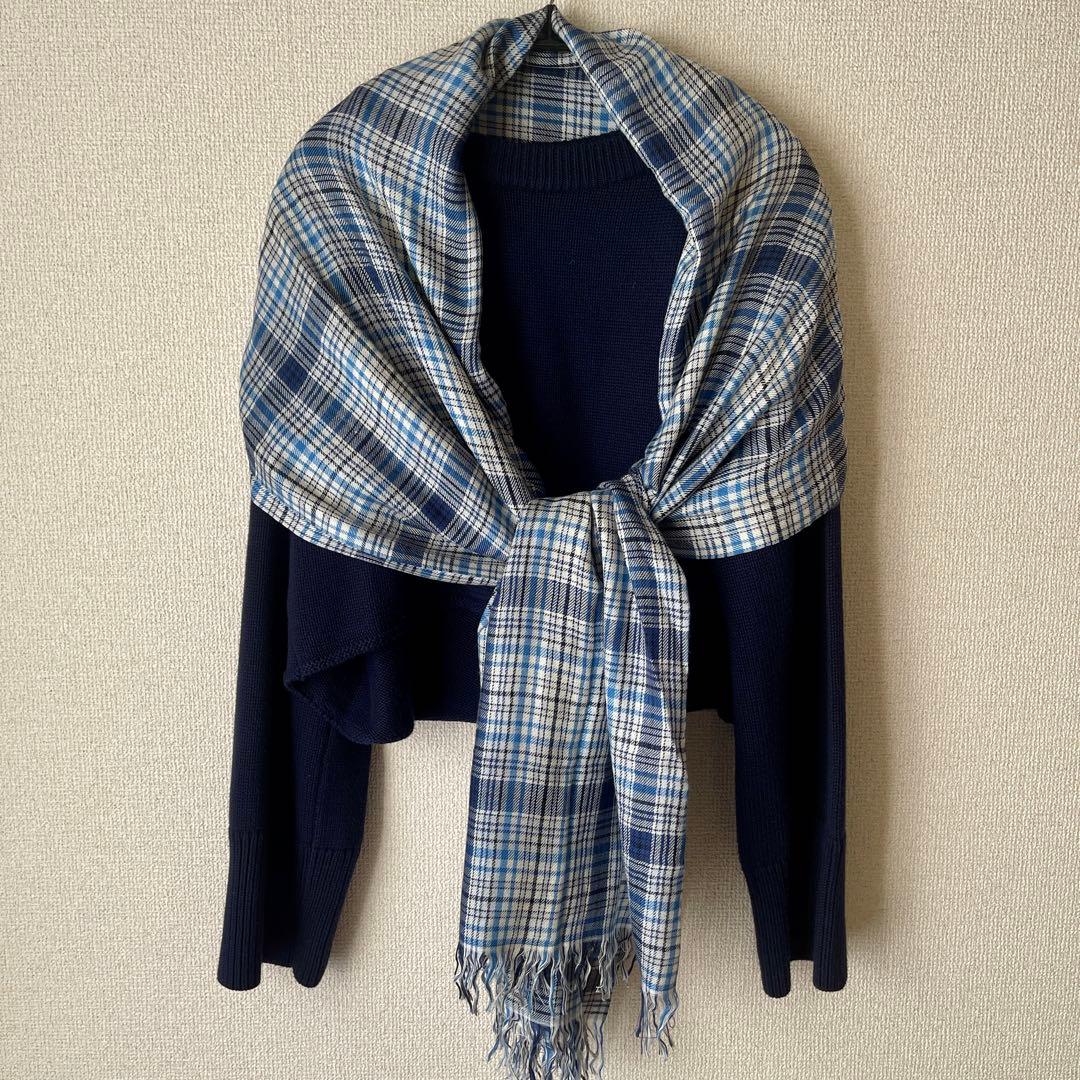 【美品】Faliero Sarti ファリエロサルティ チェック柄シルクストール