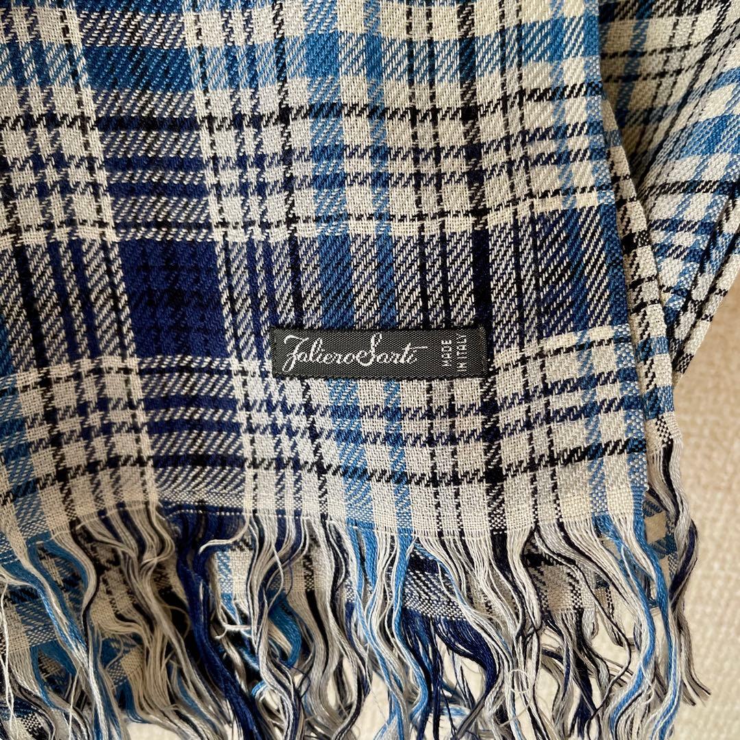 【美品】Faliero Sarti ファリエロサルティ チェック柄シルクストール