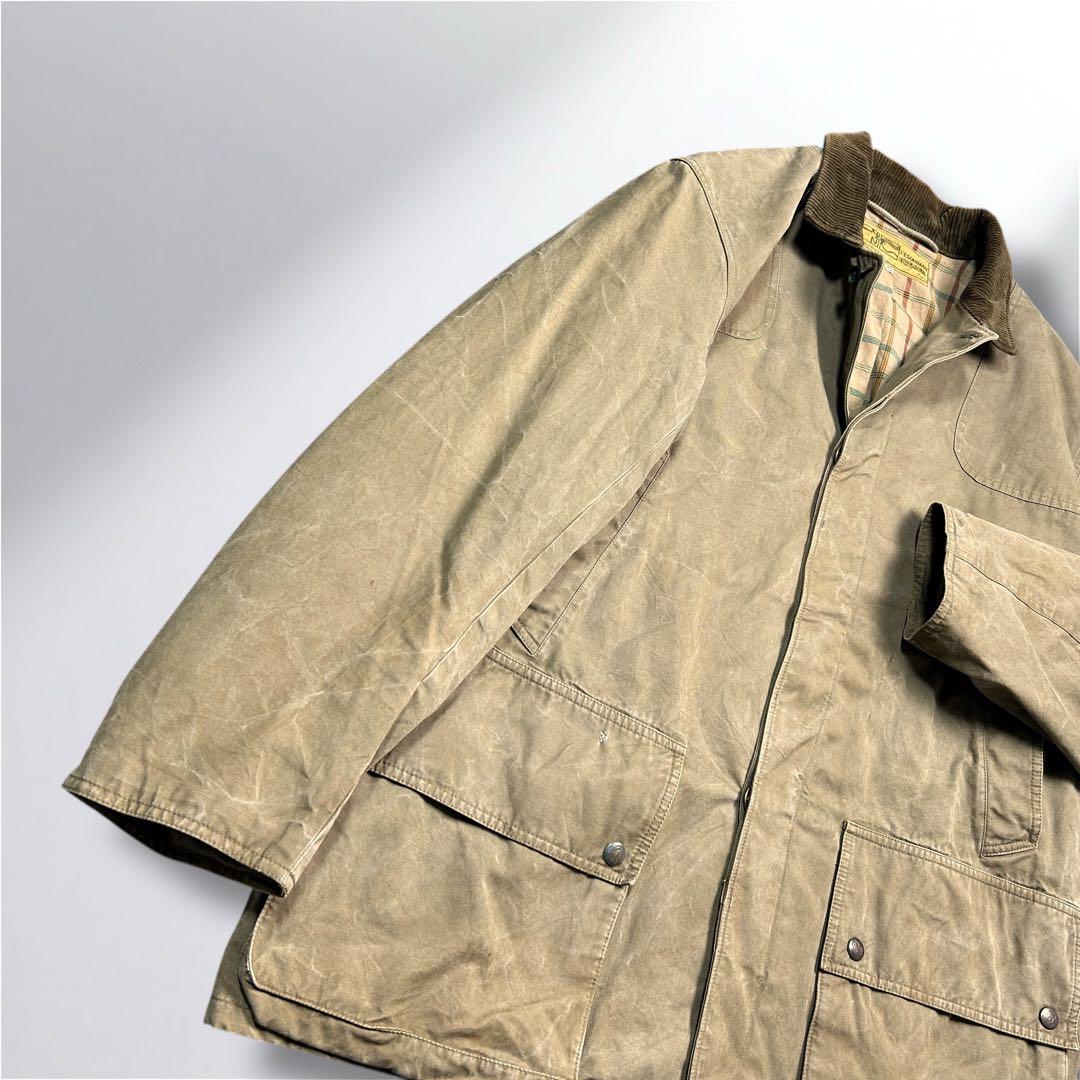 80'sHunting jacketフランス製XL襟コーデュロイ動物ボタン